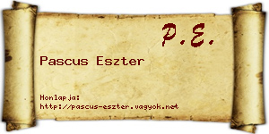 Pascus Eszter névjegykártya